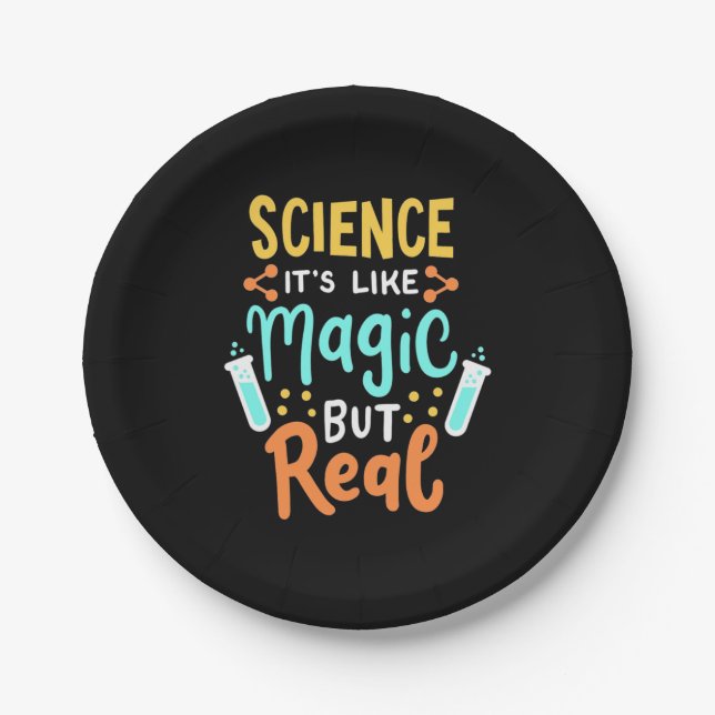 Birthday Gift | Science It Is Like Magic Paper Plates (Front)