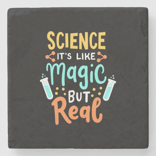 Birthday Gift | Science It Is Like Magic Stone Coaster (Front)