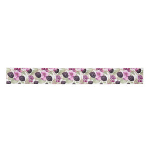 Birthday Gift   Seamless Blackberry and Flower Satin Ribbon