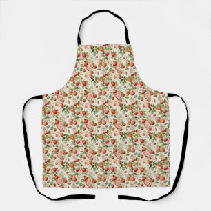Birthday Gift   Seamless Strawberry and Flower Apron