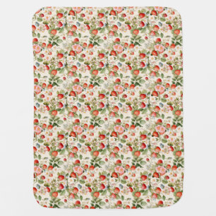 Birthday Gift Seamless Strawberry and Flower Baby Blanket