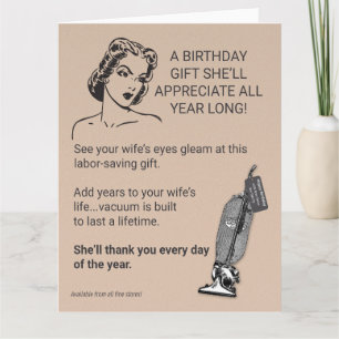 Birthday gift she will thank you for everyday card