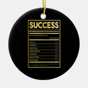 Birthday Gift Success Nutritional Facts Ceramic Ornament