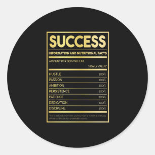 Birthday Gift Success Nutritional Facts Classic Round Sticker