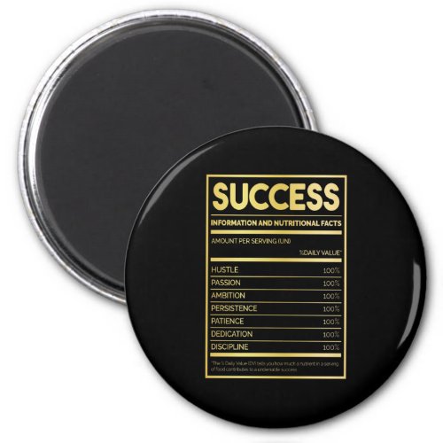 Birthday Gift Success Nutritional Facts Magnet
