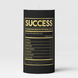 Birthday Gift Success Nutritional Facts Pillar Candle