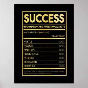 Birthday Gift Success Nutritional Facts Poster