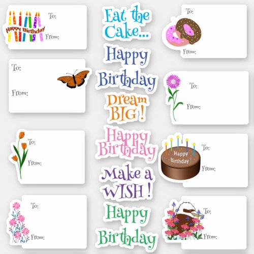 Birthday Gift Tag Sticker Pack