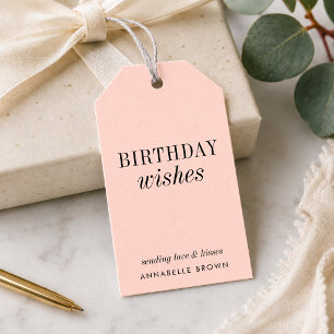 Birthday Gift Tags Custom Pink BDY Favor Tags