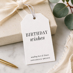 Birthday Gift Tags Custom White BDY Favor Tags