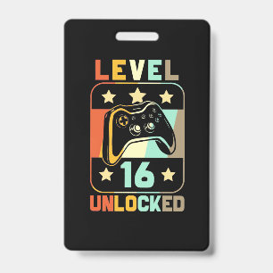 Birthday Gift Vintage Level 16 Unlocked Badge