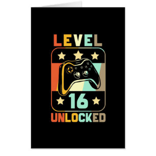 Birthday Gift Vintage Level 16 Unlocked Card