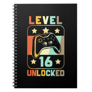 Birthday Gift   Vintage Level 16 Unlocked Notebook