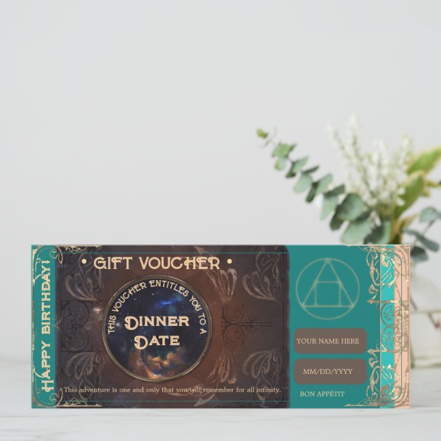 Birthday Gift Voucher Certificate (Standing Front)