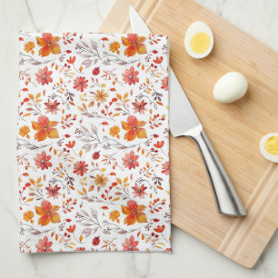 Birthday Gift   Watercolor Floral In Autumn Colors Kitchen Towel