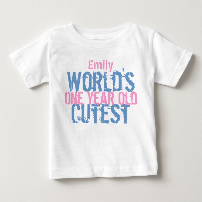Birthday Gift World's Cutest 1 Year Old G300 Baby T-Shirt (Front)
