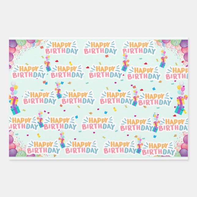Birthday Gift wrapper from Zazzle Wrapping Paper Sheets (Front 3)