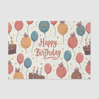 Birthday gift wrapping tissue paper