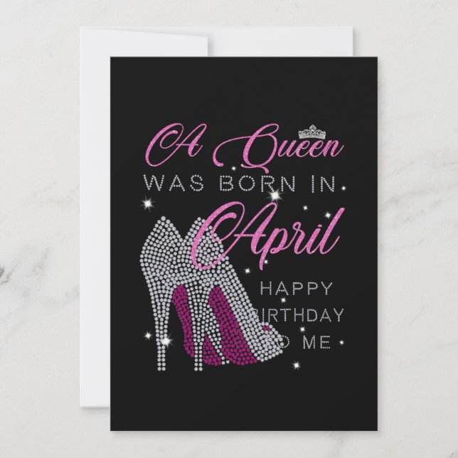Birthday Gifts | A Queen Was Born In April Save The Date (Front)