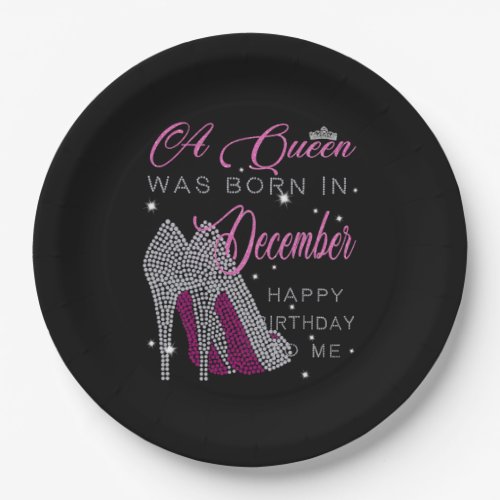 Birthday Gifts  A Queen Was Born In December Paper Plates