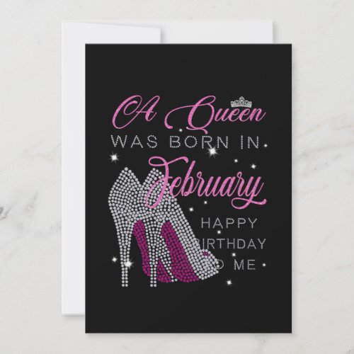 Birthday Gifts  A Queen Was Born In February Holiday Card