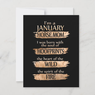Birthday Gifts   I'm A January Horse Mom Note Card