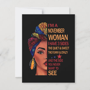 Birthday Gifts I'm A November Woman Invitation