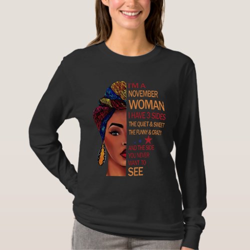 Birthday Gifts  Im A November Woman T_Shirt