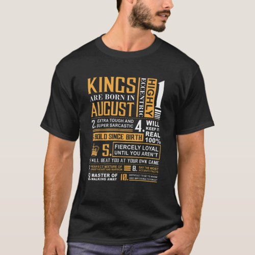 Birthday Gifts Kings Are Born In August Shoes Amp T_Shirt