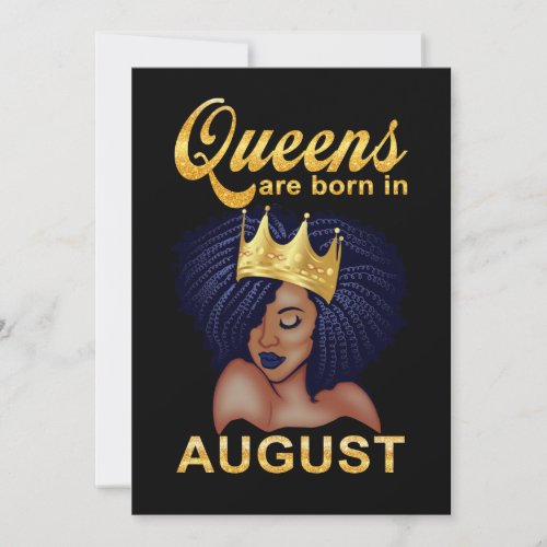 Birthday Gifts  Queens Are Born In August Holiday Card