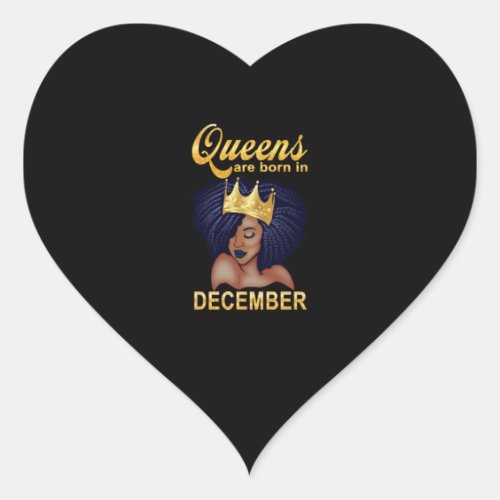 Birthday Gifts  Queens Are Born In December Heart Sticker