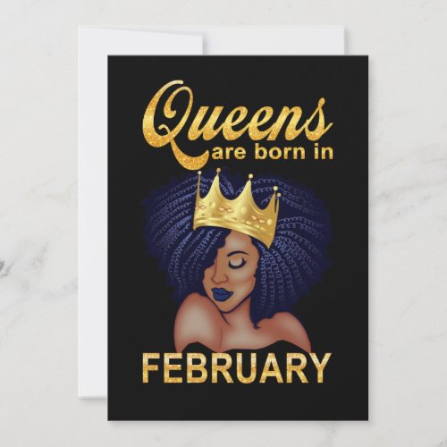Birthday Gifts  Queens Are Born In February Holiday Card