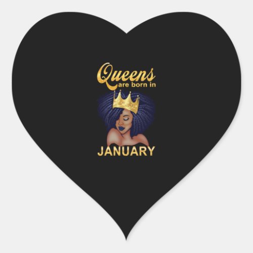 Birthday Gifts  Queens Are Born In January Heart Sticker