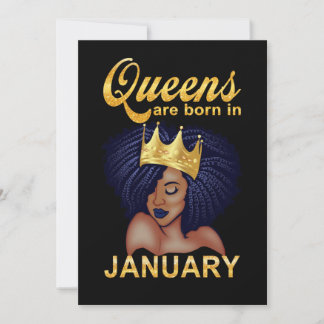 Birthday Gifts | Queens Are Born In January Holiday Card
