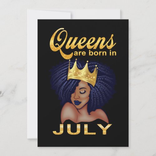 Birthday Gifts  Queens Are Born In July Holiday Card