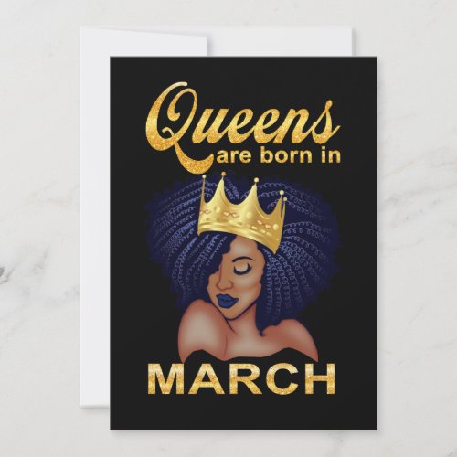Birthday Gifts  Queens Are Born In March Holiday Card