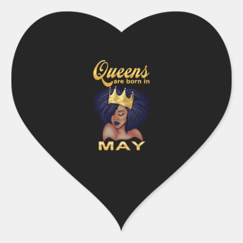 Birthday Gifts  Queens Are Born In May Heart Sticker
