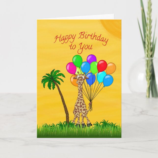 Birthday Giraffe Card (Front)
