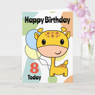 Birthday Giraffe Changeable Age Card