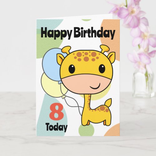 Birthday Giraffe Changeable Age Card