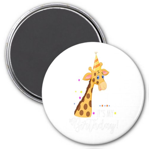 Birthday Giraffe Girl Refrigerator Magnet 