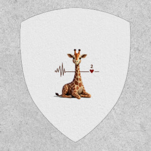 Birthday Giraffe Heartbeat Shirt for Woman Man Kid Patch
