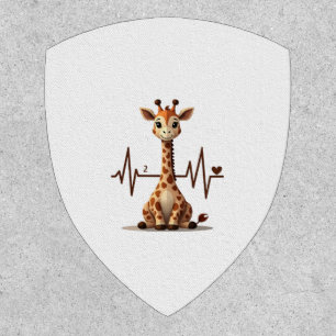 Birthday Giraffe Heartbeat Shirt for Woman Man Kid Patch