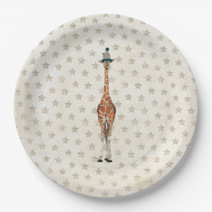 BIRTHDAY GIRAFFE PAPER PLATES