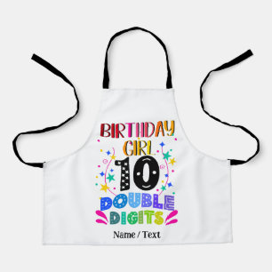 Birthday Girl 10 Double Digits Apron
