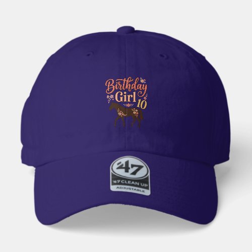 Birthday Girl 10 Horse Floral Vector Design_1 47 Brand Hat