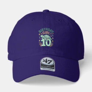 Birthday Girl 10 Sea Turtle Vintage Engraving Desi 47 Brand Hat