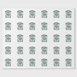 Birthday Girl 10 Sea Turtle Vintage Engraving Desi Wrapping Paper