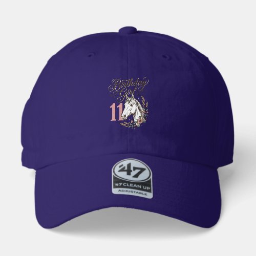 Birthday Girl 11 Horse Floral Vintage Shirt Design 47 Brand Hat