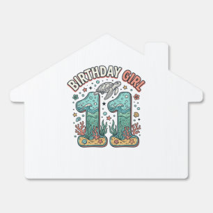 Birthday Girl 11 Sea Turtle Ocean Party Design_1 Sign